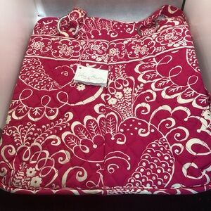 Vera Bradley Quilted Twirly Bird Pink Perfect Pocket Tote